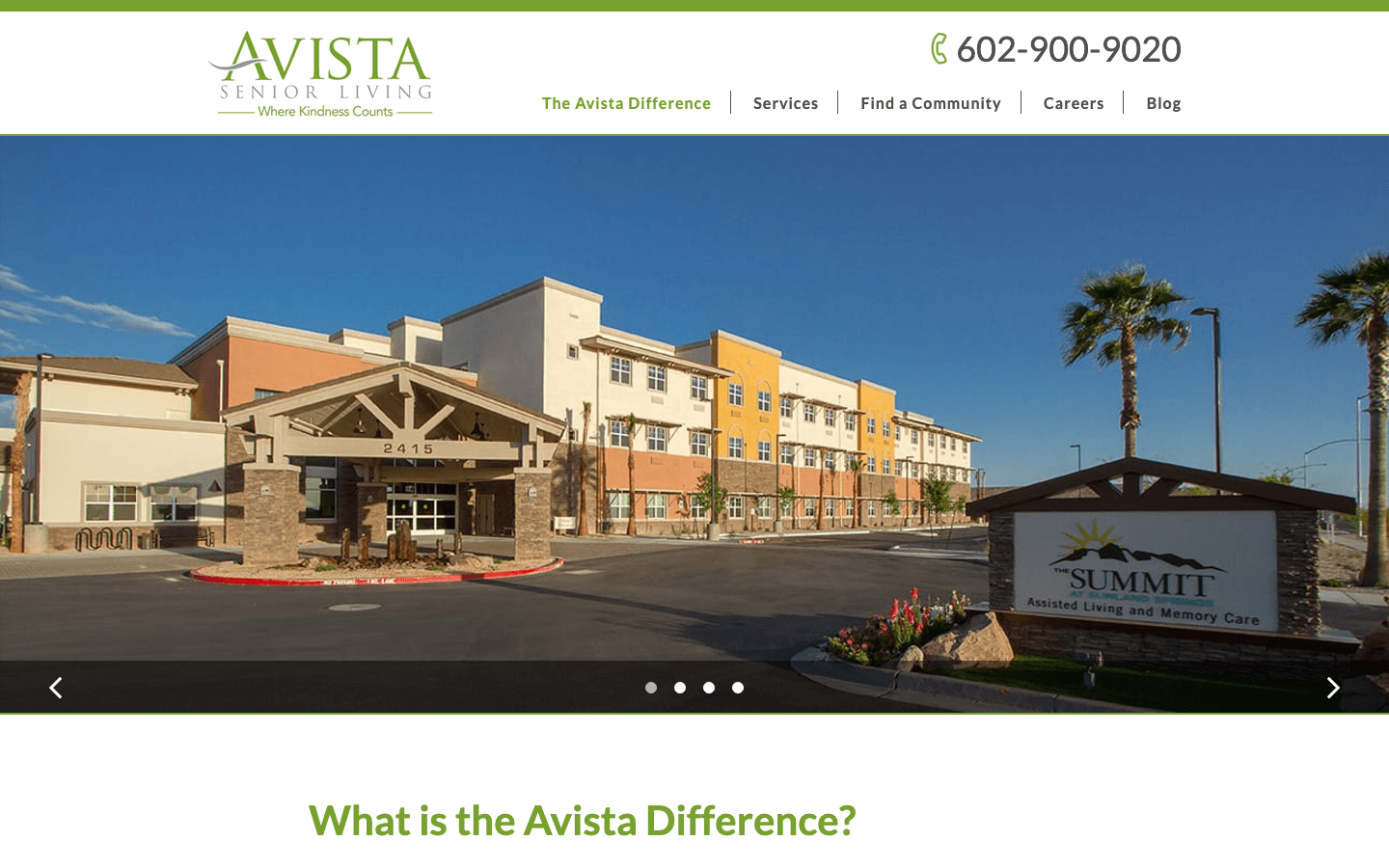 Avista Senior Living shared theme and corporate homepage foundation