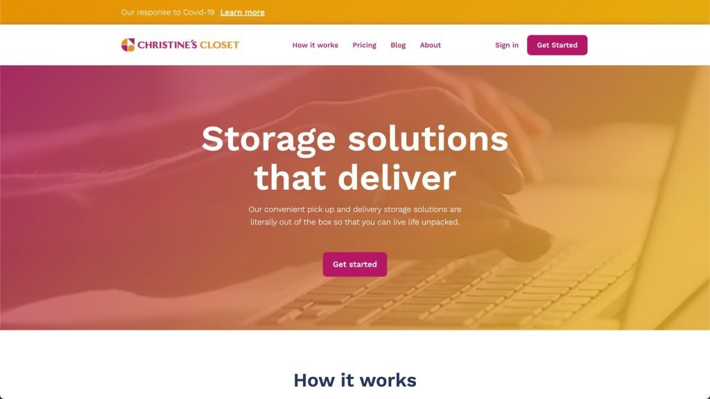 The Christine’s Closet Storage website