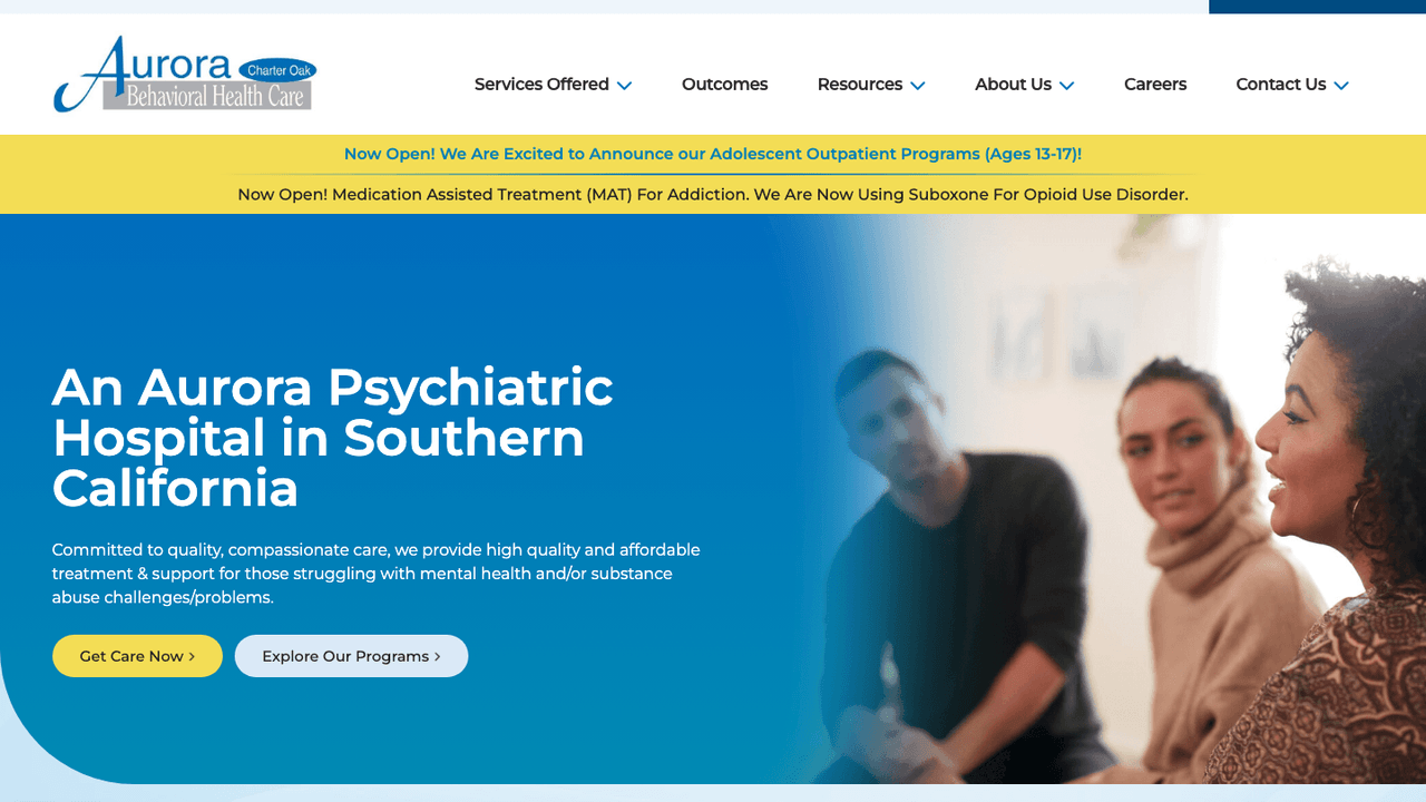 Charter Oak Hospital behavioral health website rebuilt in WordPress