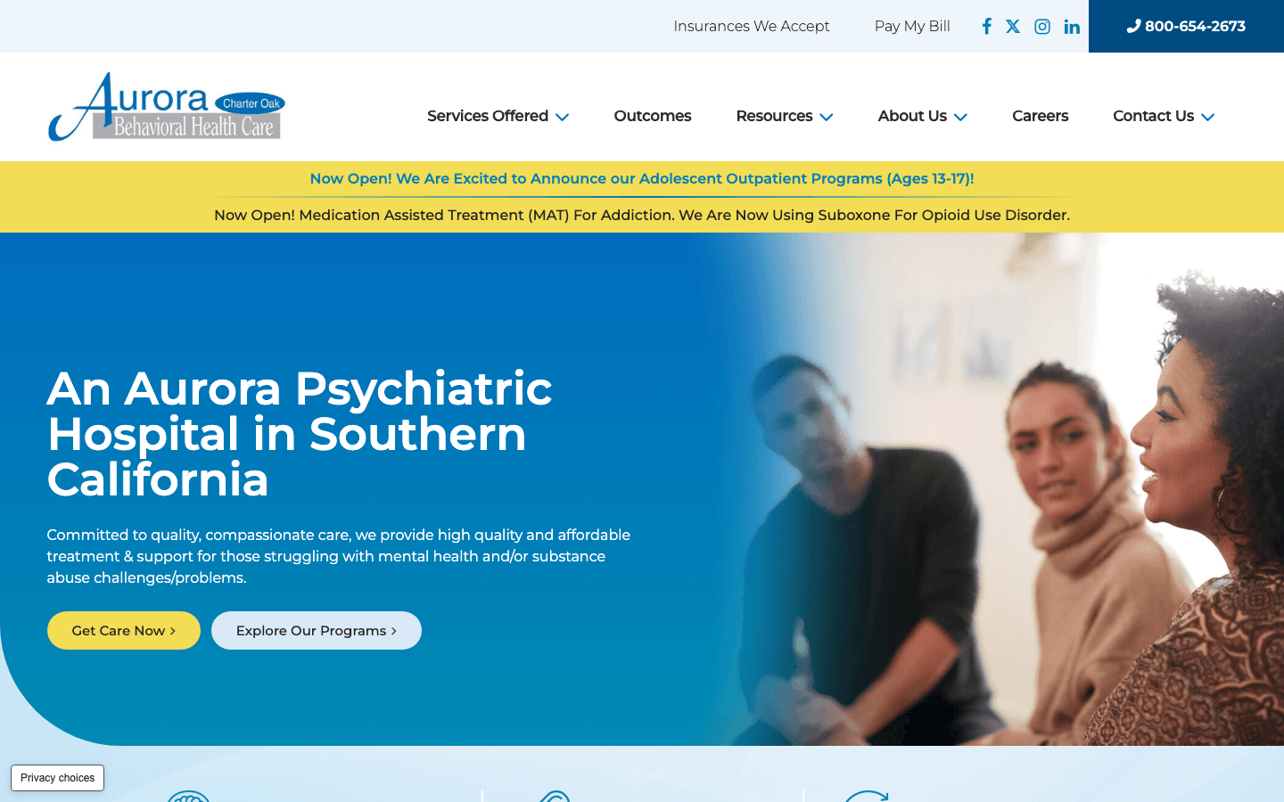 Charter Oak Hospital WordPress website after migration from the previous Drupal 7 platform