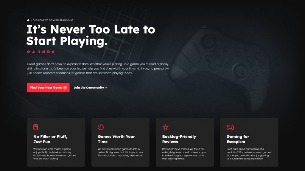 Delayed Respawnse web app preview