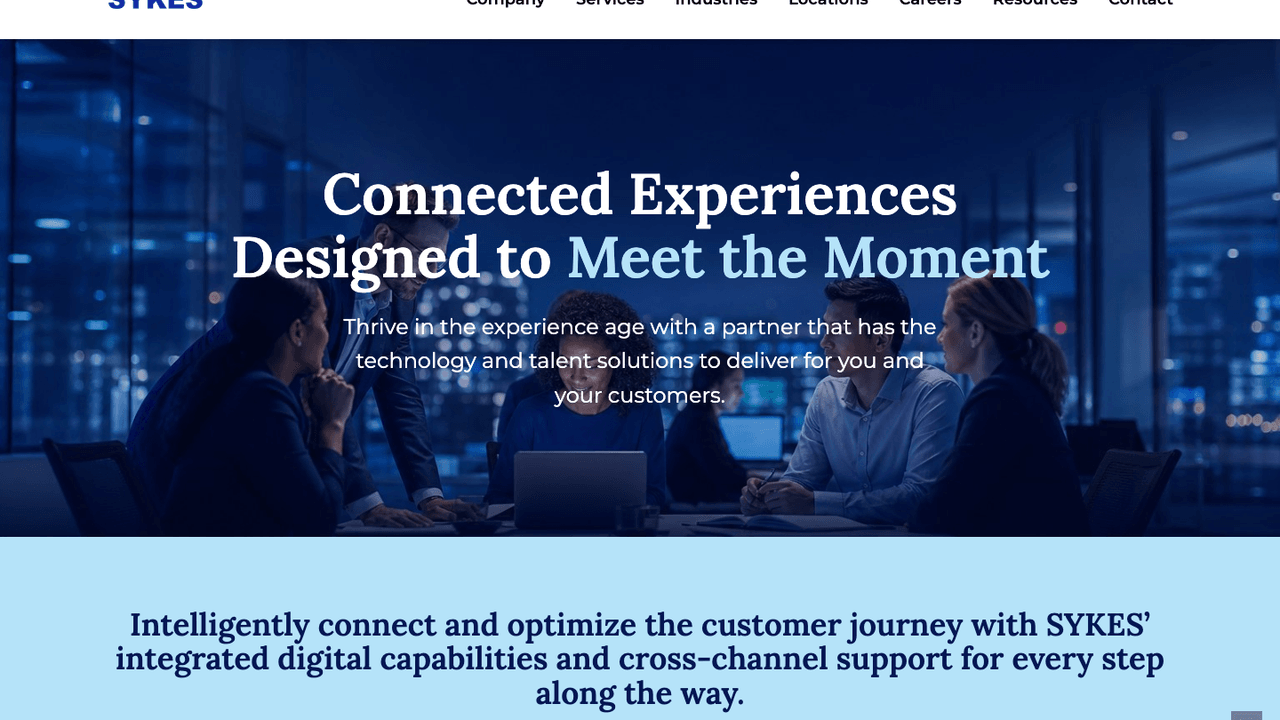 SYKES global website built on a shared WordPress design and publishing system