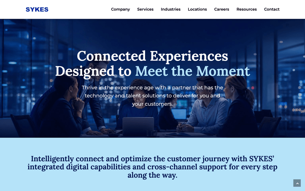 SYKES global website built on a shared WordPress design and publishing system